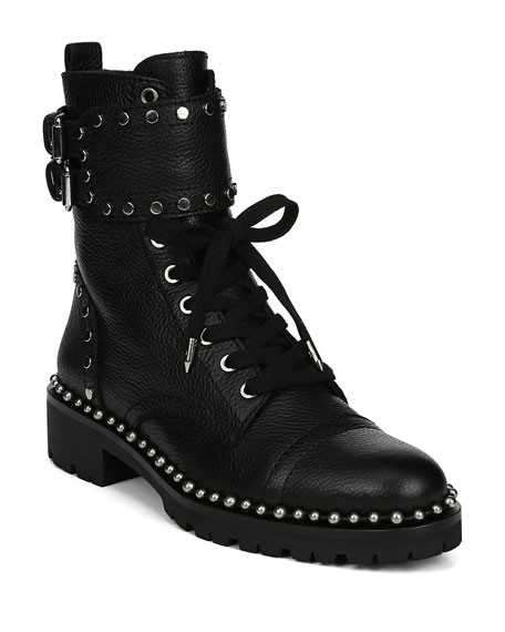Sam Edelman Jennifer Studded Combat Boots | Neiman Marcus