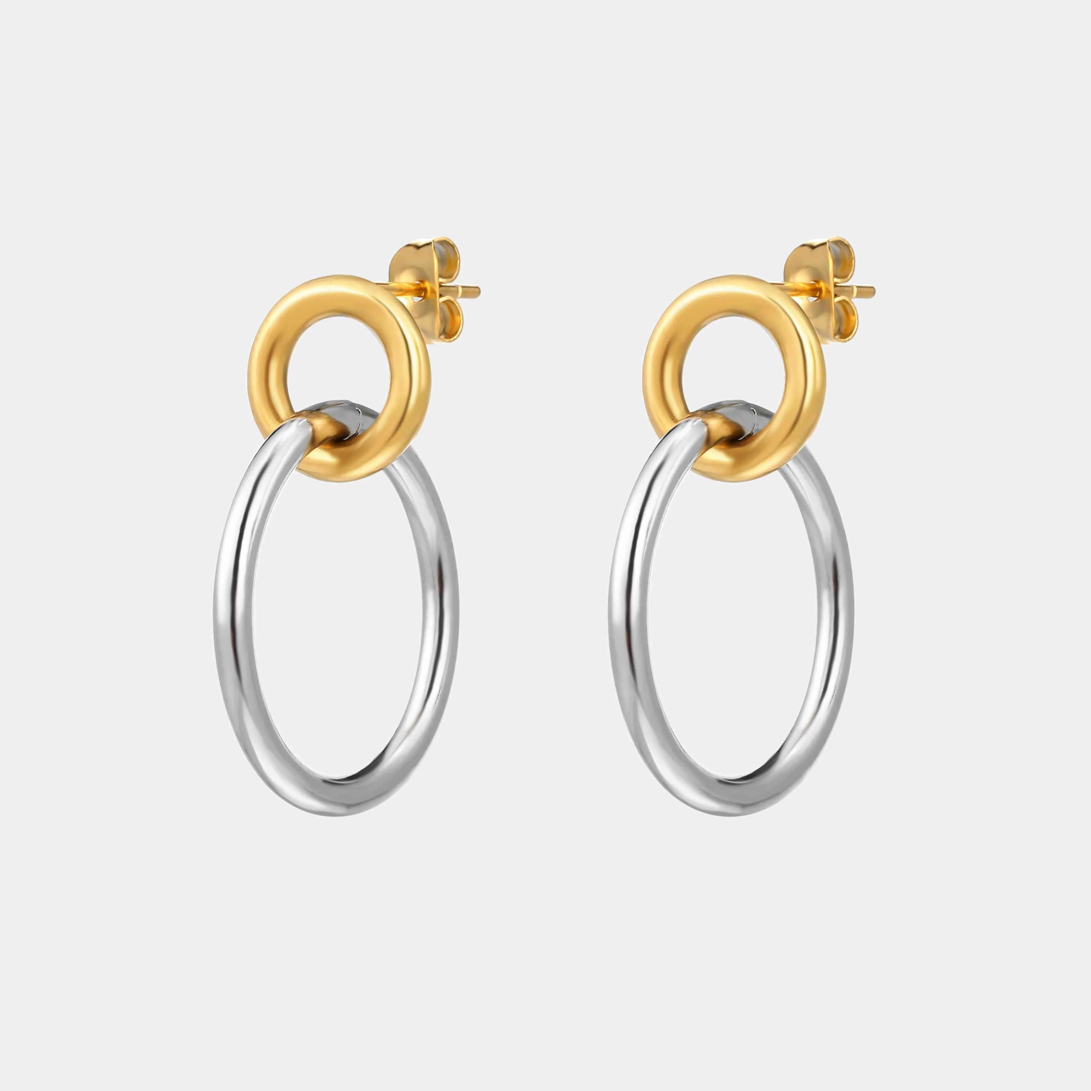 Mixed Metal Hoop Earrings | Victoria Emerson