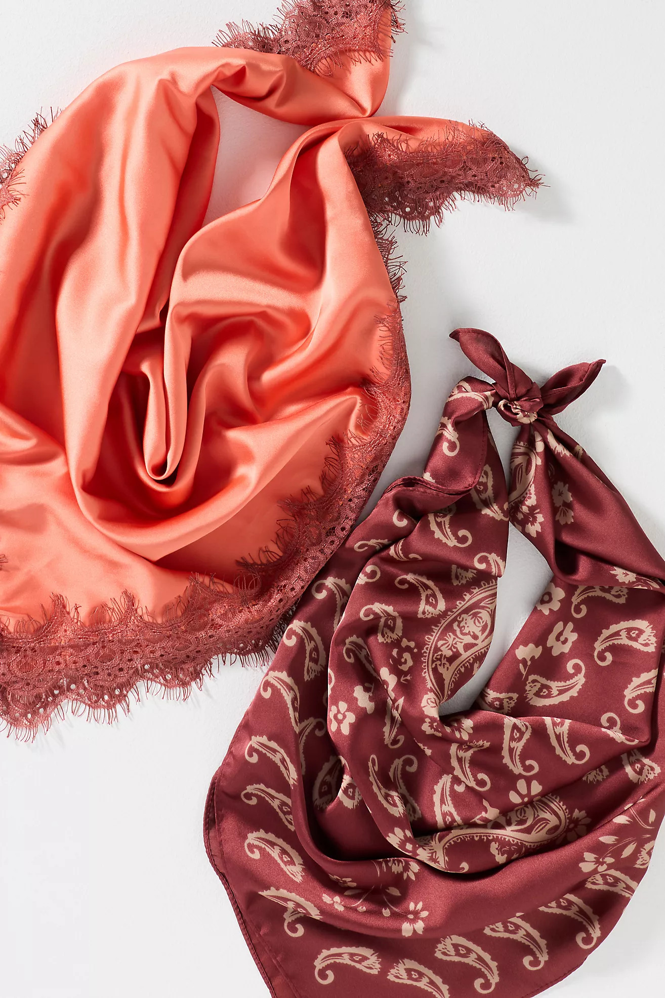 Silken Bandana Headscarves, Set of 2 | Anthropologie (US)