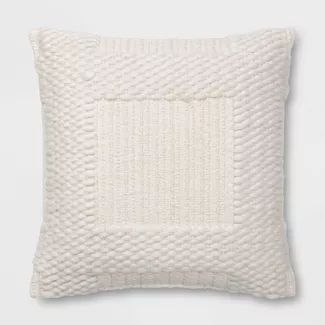 Woven Chunky Check Square Throw Pillow White - Threshold™ | Target