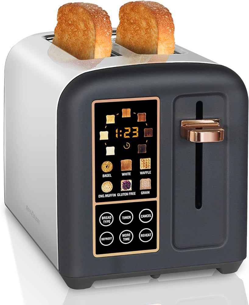 SEEDEEM Toaster 2 Slice with LCD Display and Touch Buttons, 50% Faster Heating Speed, 6 Bread Sel... | Amazon (US)