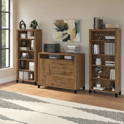 Anousha Office Credenza with Bookcases | Wayfair North America