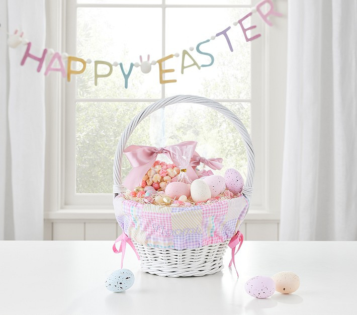 Preppy Madras Easter Basket Liners | Pottery Barn Kids