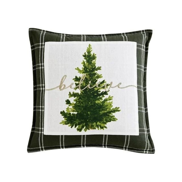 Mainstays Believe Tree Decorative Throw Pillow, 18x18” - Walmart.com | Walmart (US)