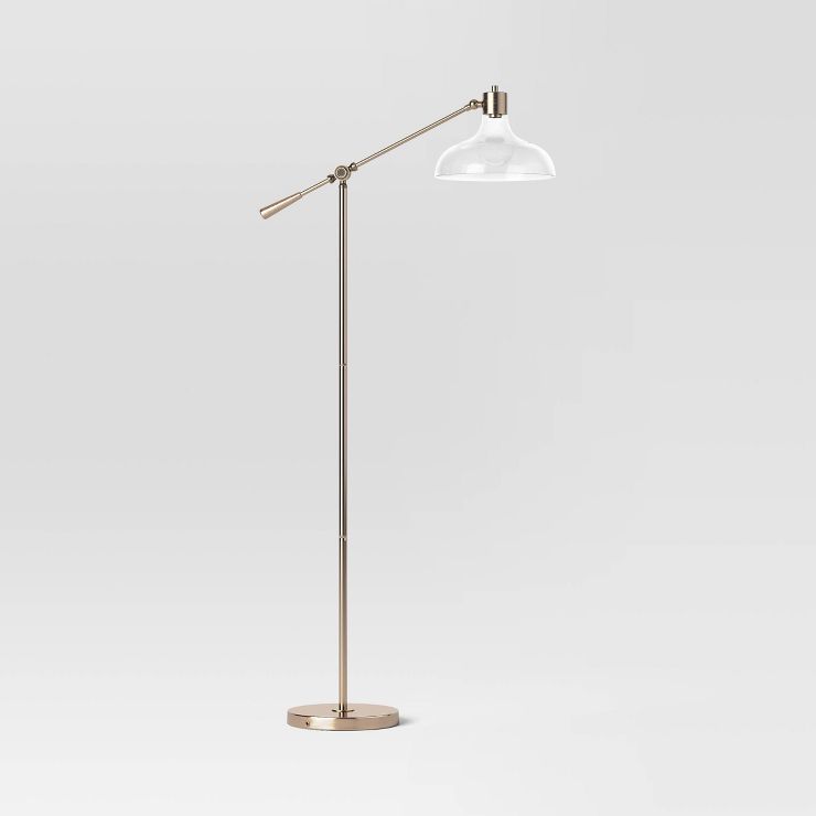 Crosby Bell Glass Shade Floor Lamp Brass - Threshold™ | Target
