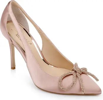 Jewel Badgley Mischka Gerry Crystal Bow Pointed Toe Pump | Nordstrom | Nordstrom