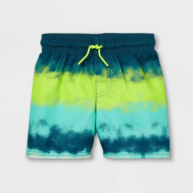 Toddler Boys' Striped Drawstring Swim Trunks - Cat & Jack™ Turquoise Blue | Target