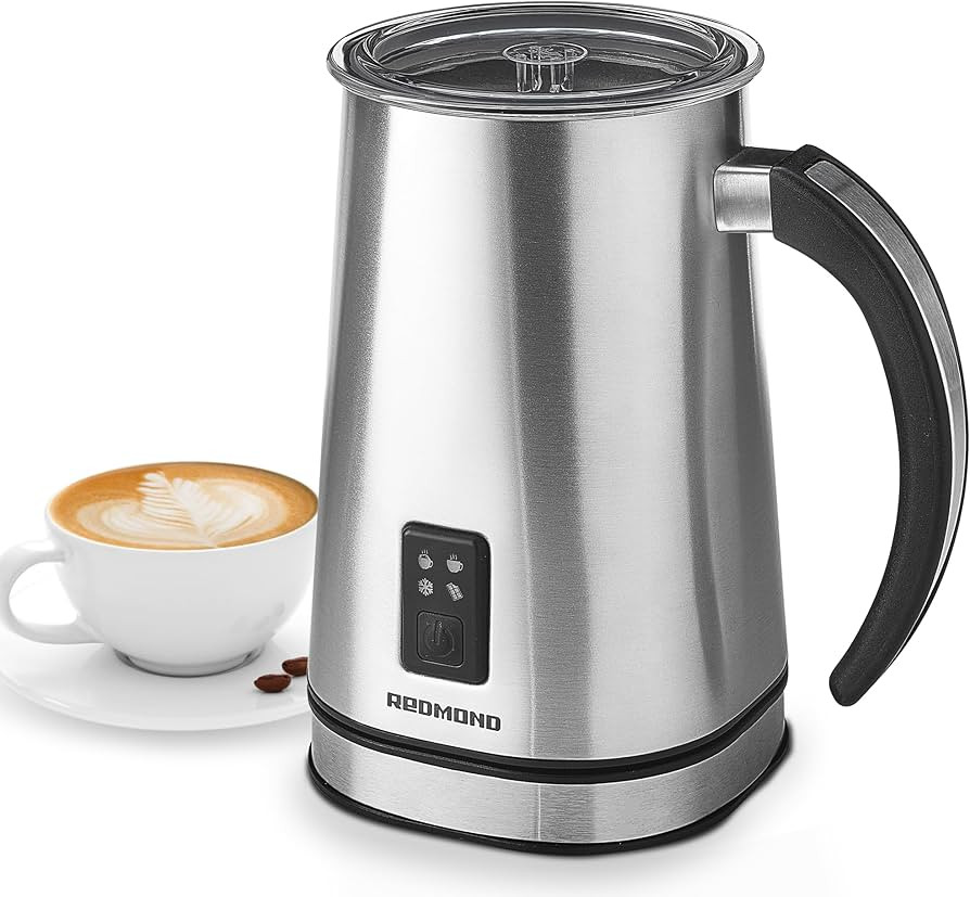 REDMOND Electric Milk Frother, 4-in-1 Detachable Milk Frother for Coffee Stainless Steel, 8.1oz/2... | Amazon (US)
