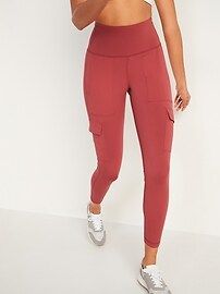 High-Waisted Elevate Cargo 7/8-Length Compression Leggings for Women | Old Navy (US)