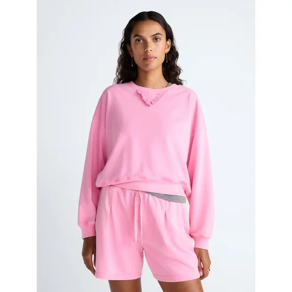 Scoop Women's Graphic Cropped Crewneck Sweatshirt, Sizes XS-XXL | Walmart (US)