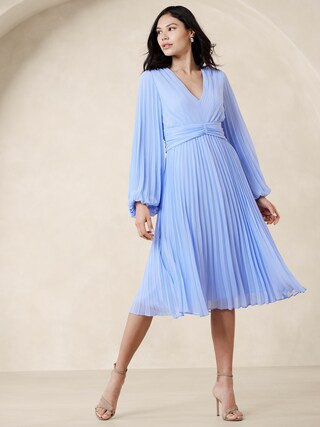 Chiffon Pleated Midi Dress | Banana Republic Factory