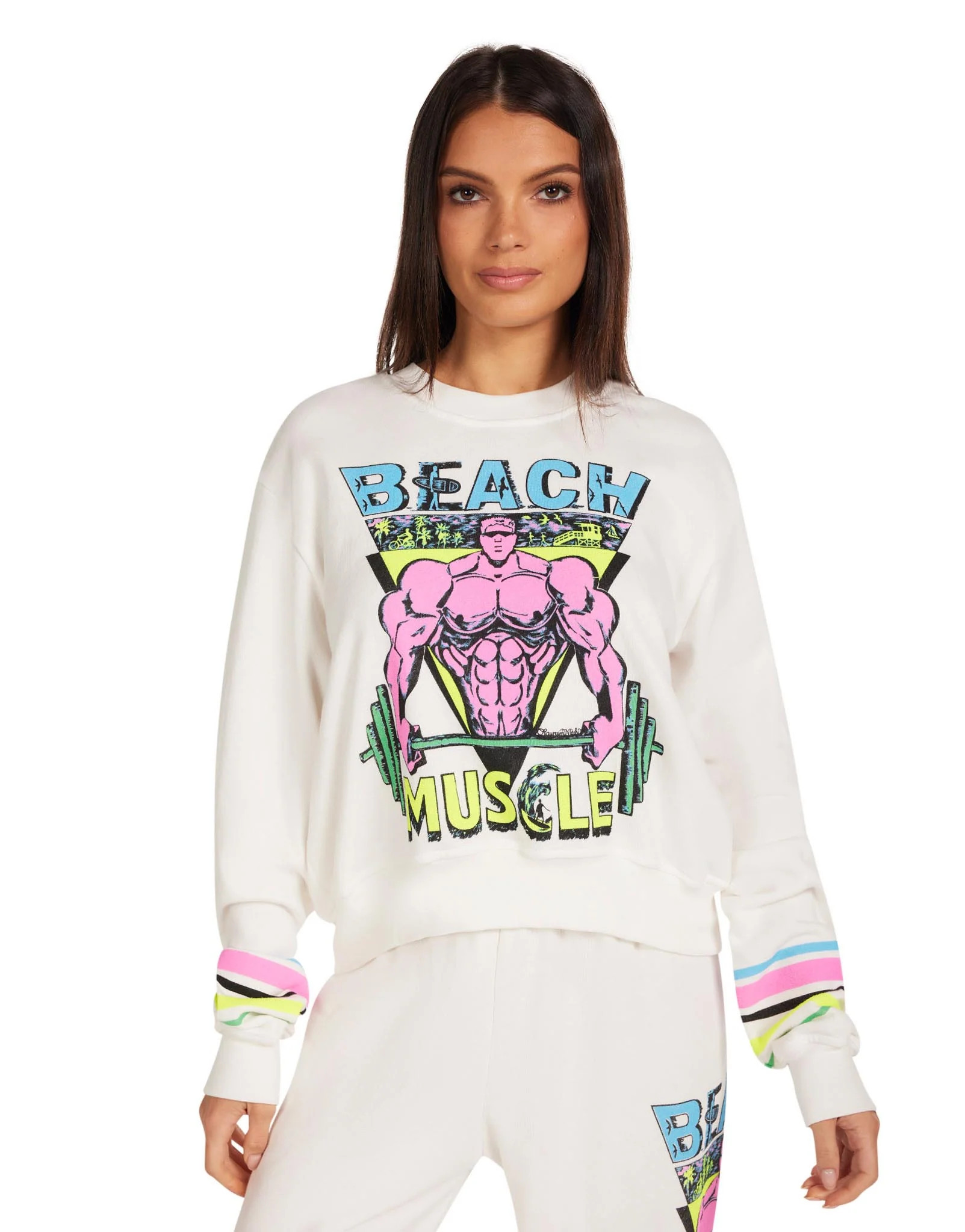 Beach Muscle Cropped Pullover in Milk | Marci by Lauren Moshi | Lauren Moshi