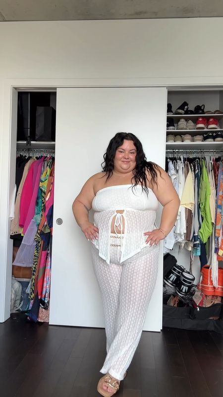 Plus size boho bridal summer outfit Wearing a set from What Lo Wants (can’t link here) in a size 2 
Lace pants
Belt from Etsy 
Bracelet from Amazon
Sandals from Torrid 
Pajamas from show me your mumu wearing a size 3X 

#LTKMidsize #LTKPlusSize #LTKStyleTip