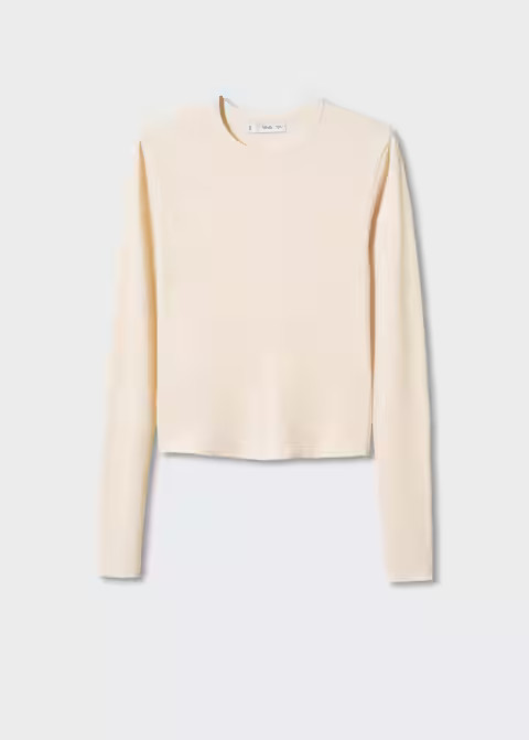 Ribbed  knit t-shirt -  Women | Mango United Kingdom | MANGO (UK)