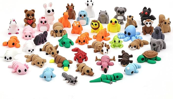 45 pcs Articulated Animal Figurines Set, 3D Printed Animal, Goodie Bag Stuffers, Party Favors, Cl... | Amazon (US)