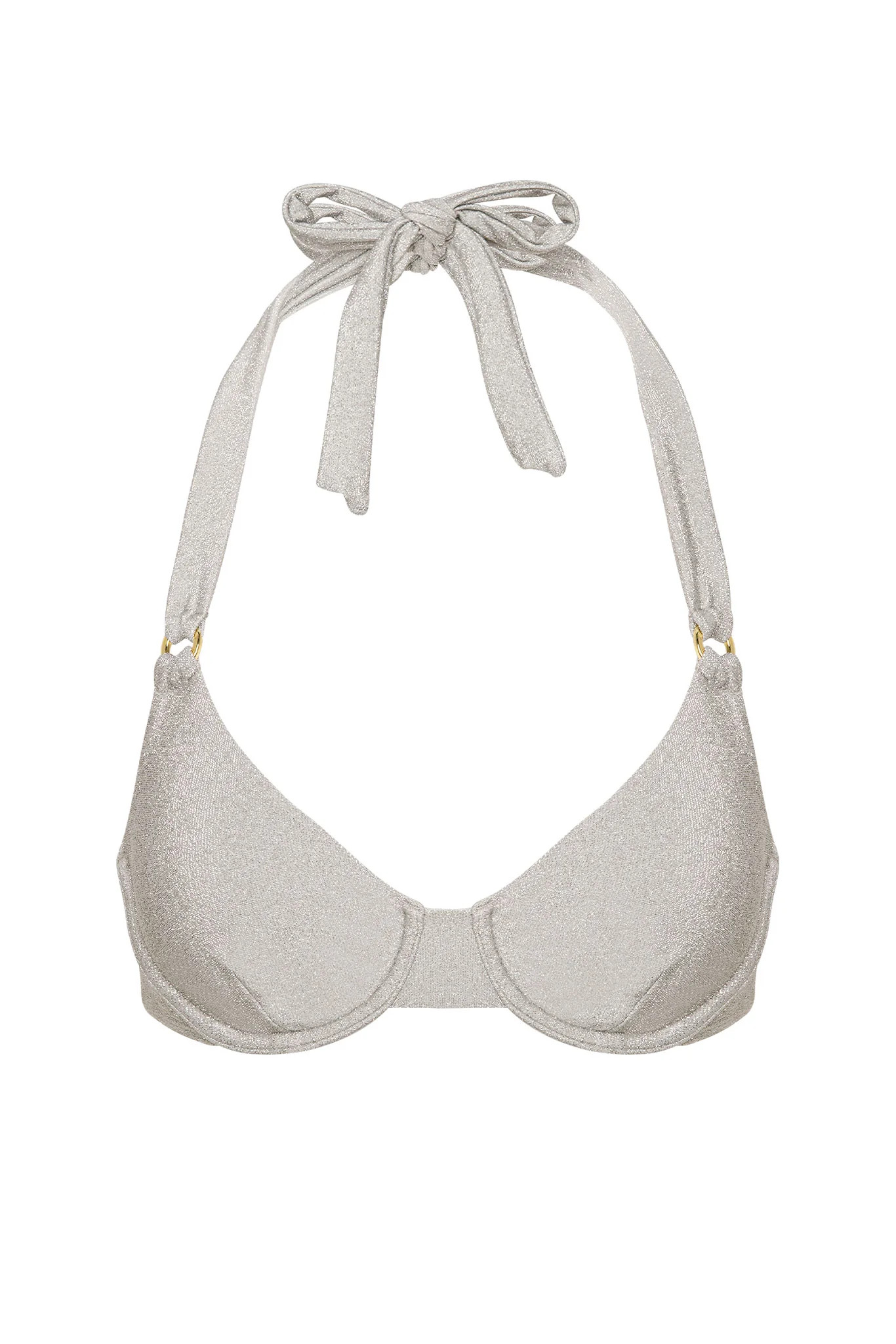 Honolulu Top - Soft Silver Shimmer | Monday Swimwear