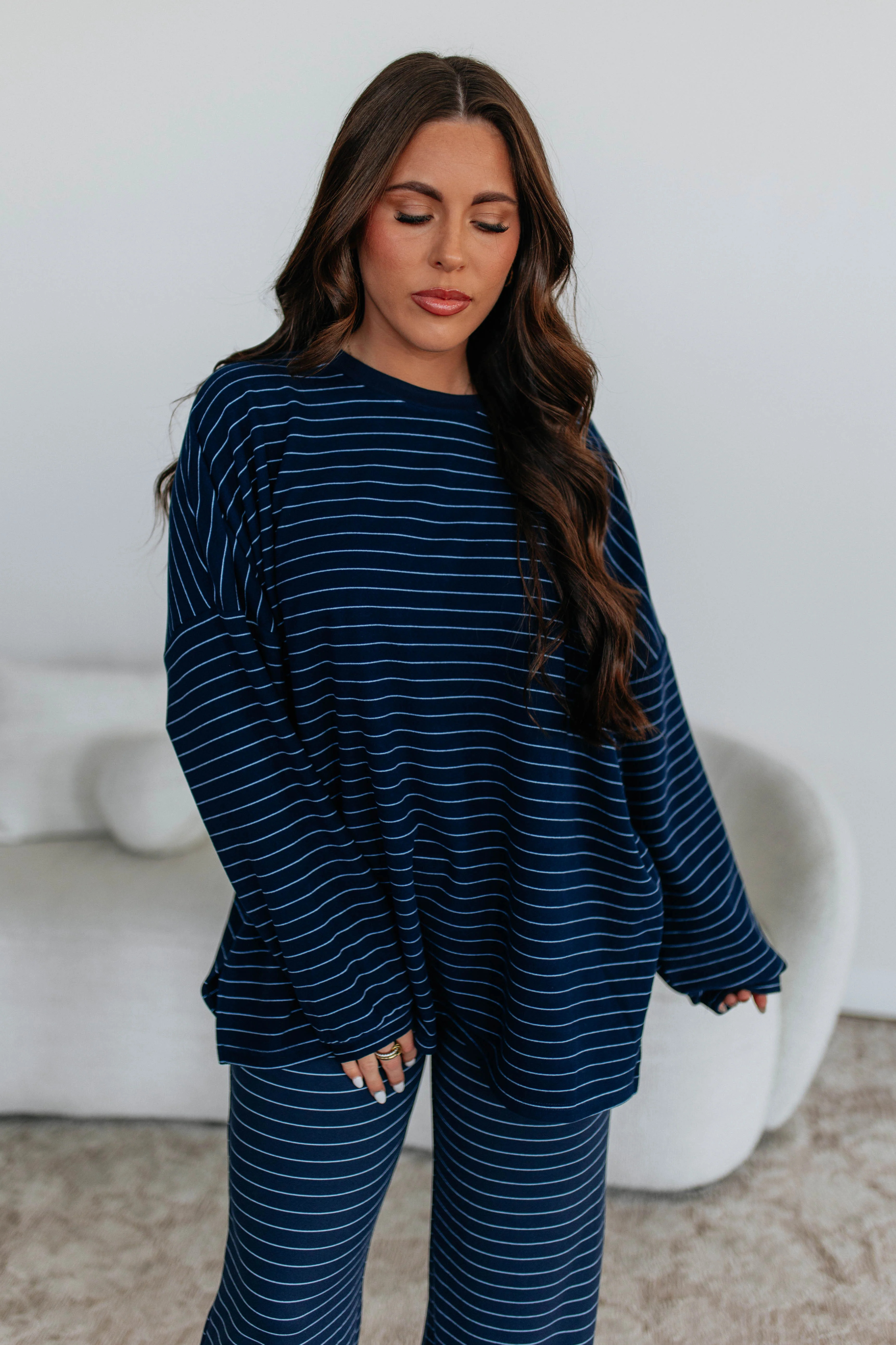 Cayla Striped Top - Navy Mix | Wild Oak Boutique