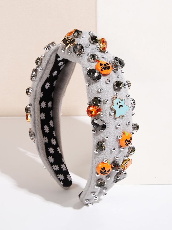 1pc Halloween Decor Jewel & Bead Detail Grey Hair Hoop | SHEIN