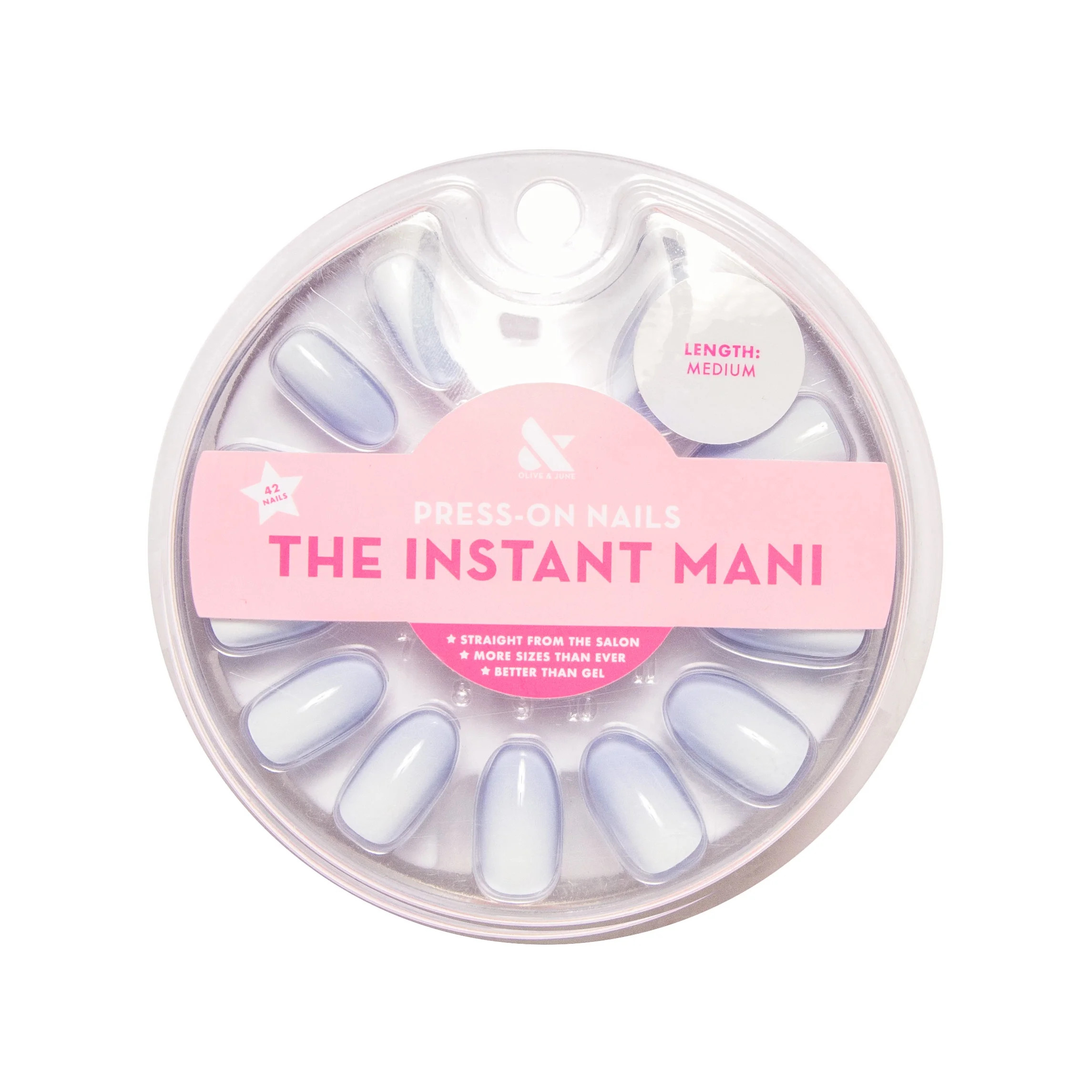 Olive & June Instant Mani Medium Almond Press-on Nails, BP Ombre, 42 Pieces | Walmart (US)