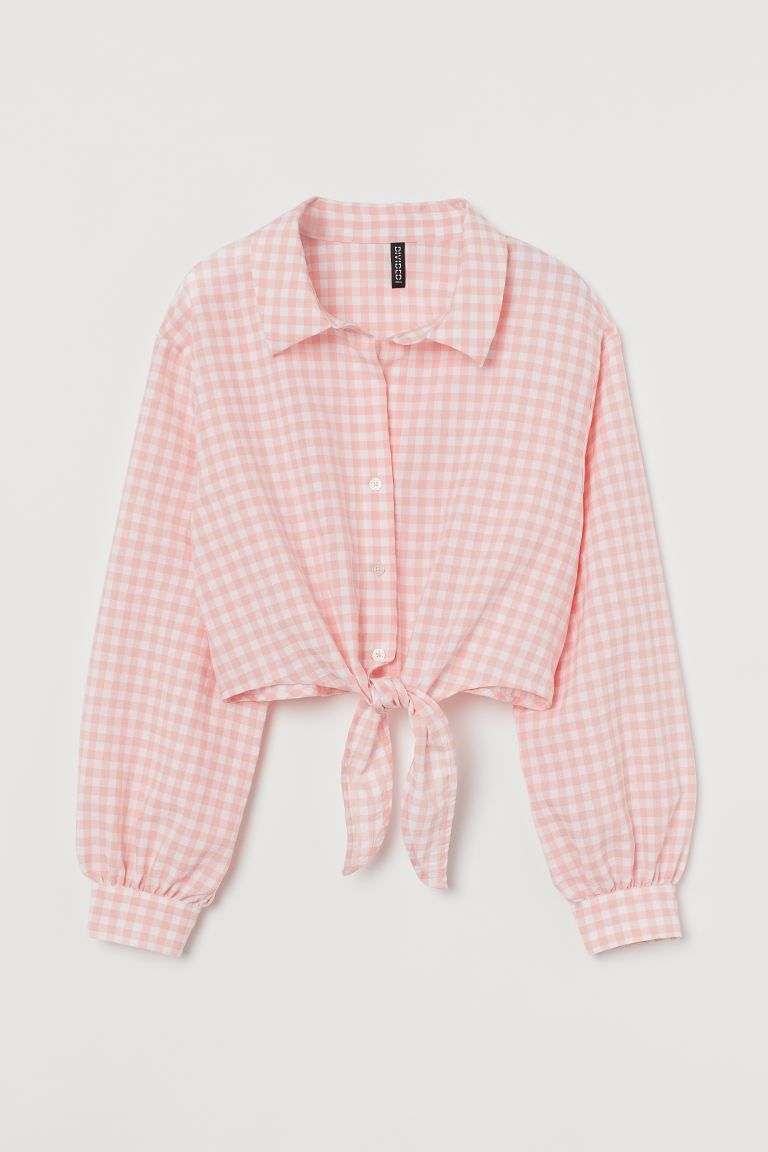 Tie-hem Cotton Shirt | H&M (US + CA)