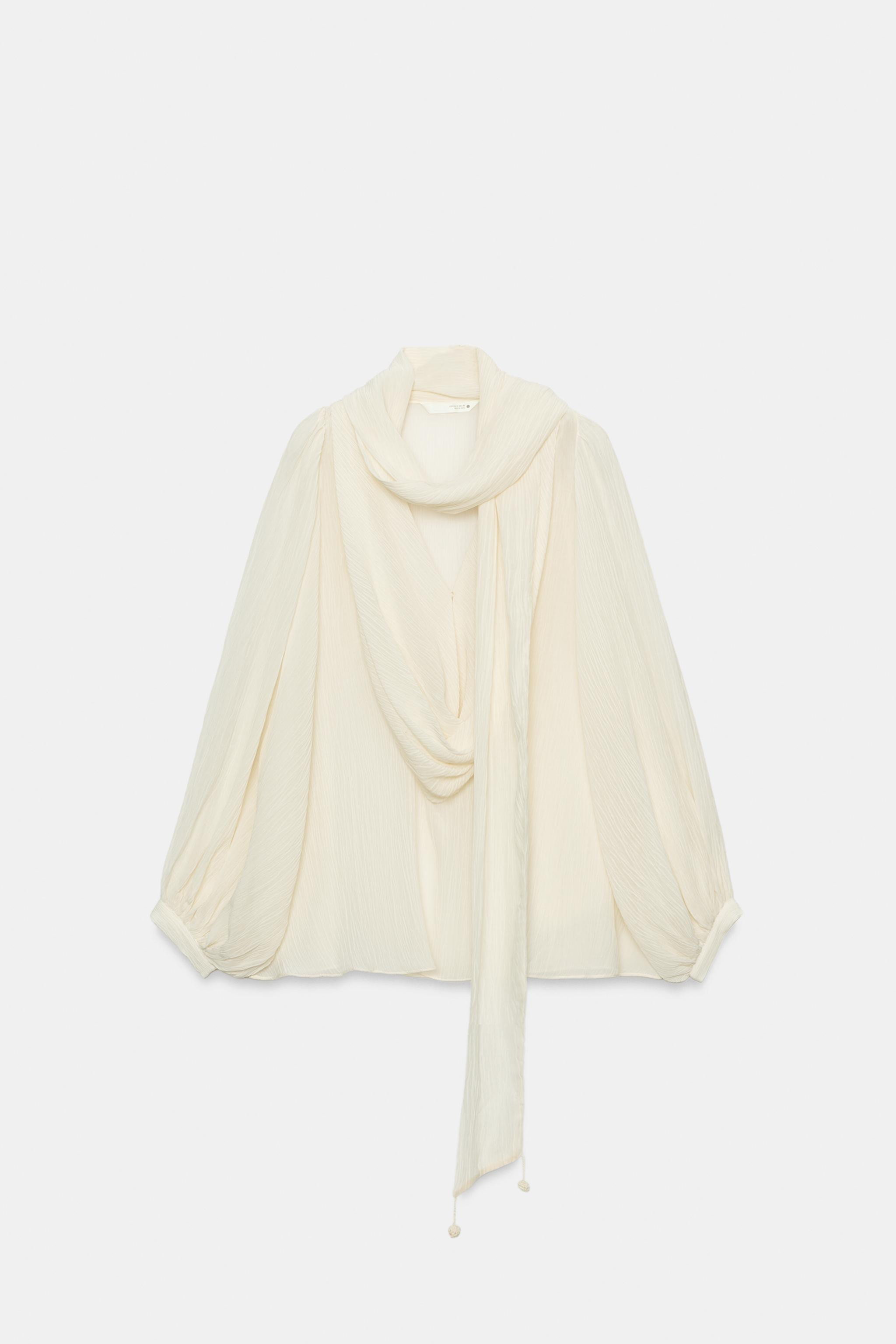 ZW COLLECTION TIE-NECK SHIRT | Zara US