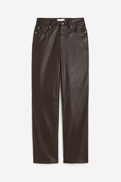 Pantalón revestido - Marrón oscuro - MUJER | H&M ES | H&M (FR, IT, ES, PT, BE)