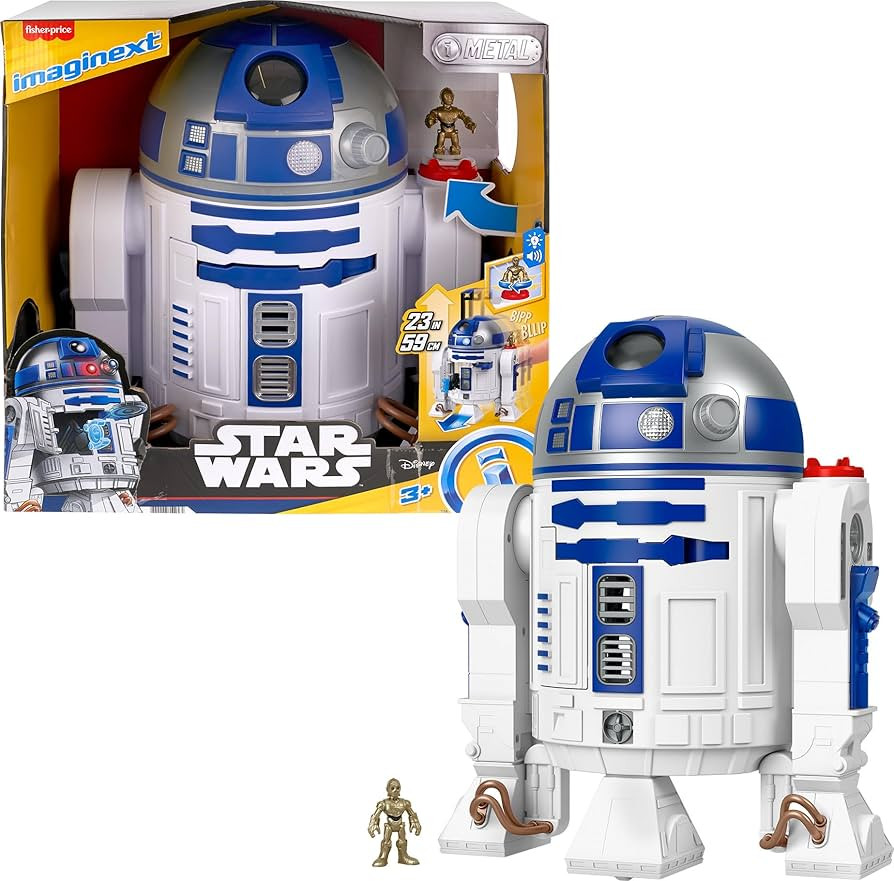 Fisher-Price Imaginext Star Wars Toy R2-D2 (17.5 in Tall) with Lights Sounds & C-3P0 Metal Charac... | Amazon (US)