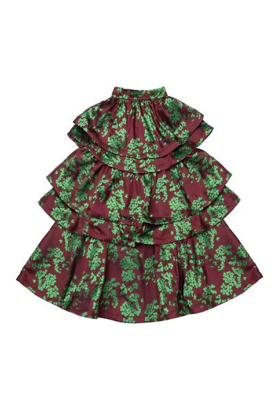Teagan Tiered Skirt - Crimson Floral | Shop BURU