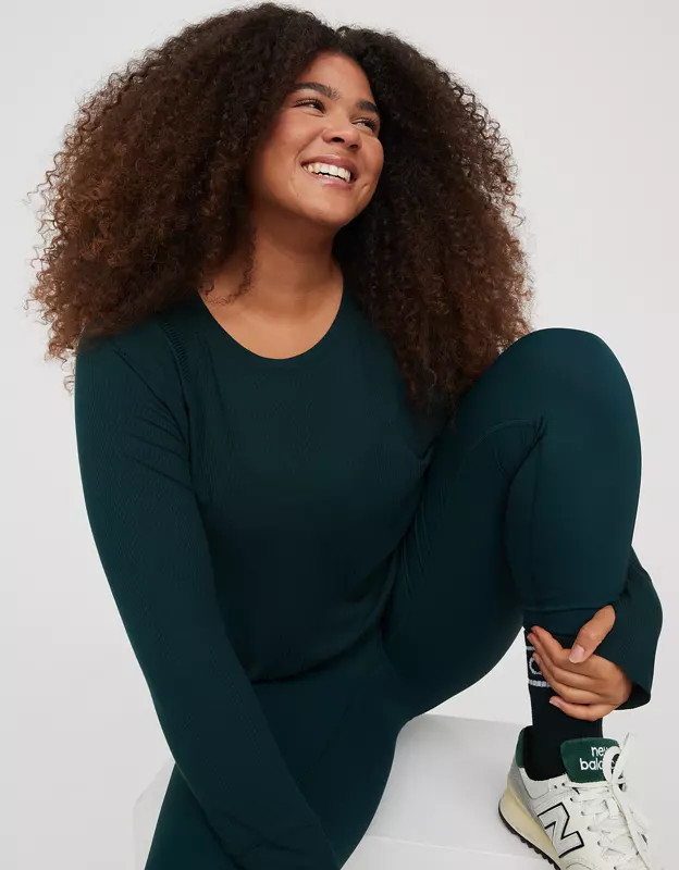 OFFLINE By Aerie Thumbs Up Ribbed Long Sleeve T-Shirt | Aerie