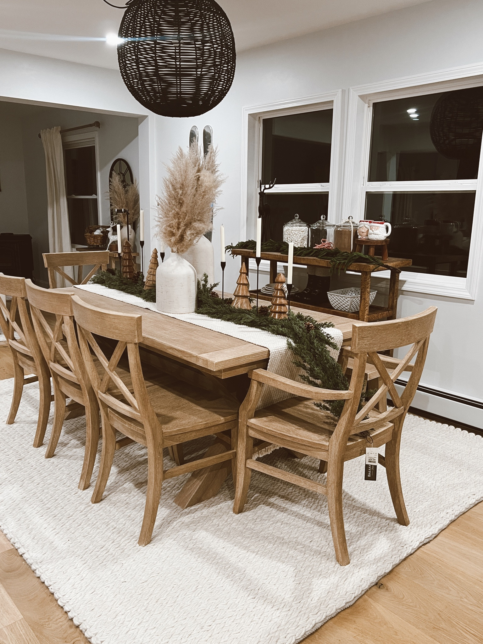 Pottery barn table styled for Christmas! This rug is gorgeous in person! 

#LTKSeasonal #LTKHoliday #LTKhome