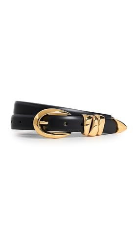 Madewell Women's Triple Metal Keeper Gold Belt, True Black with Gold Hardware, X-Small | Amazon (US)
