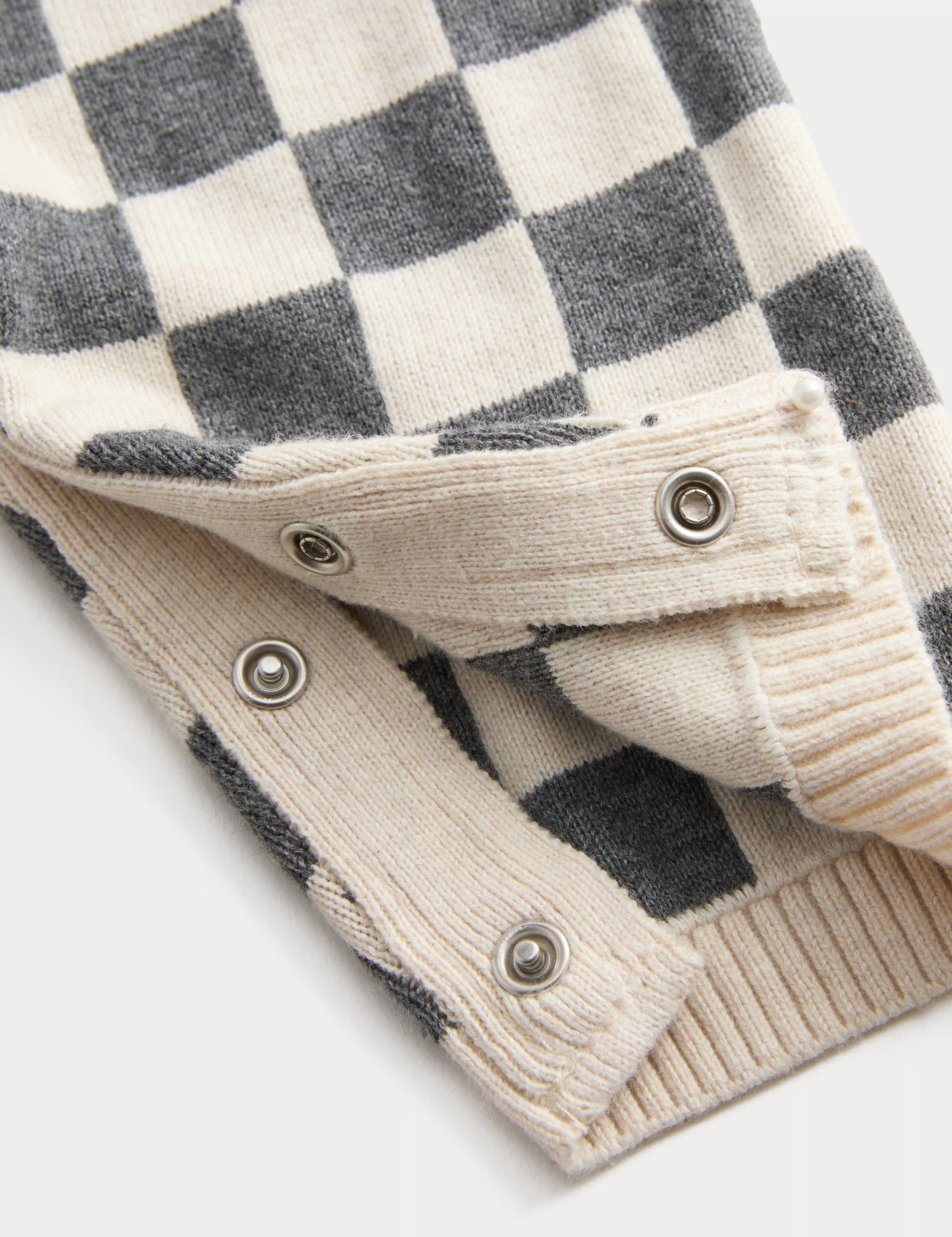 Pure Cotton Checkerboard Knitted All in One (0-12 Mths) | Marks & Spencer (UK)
