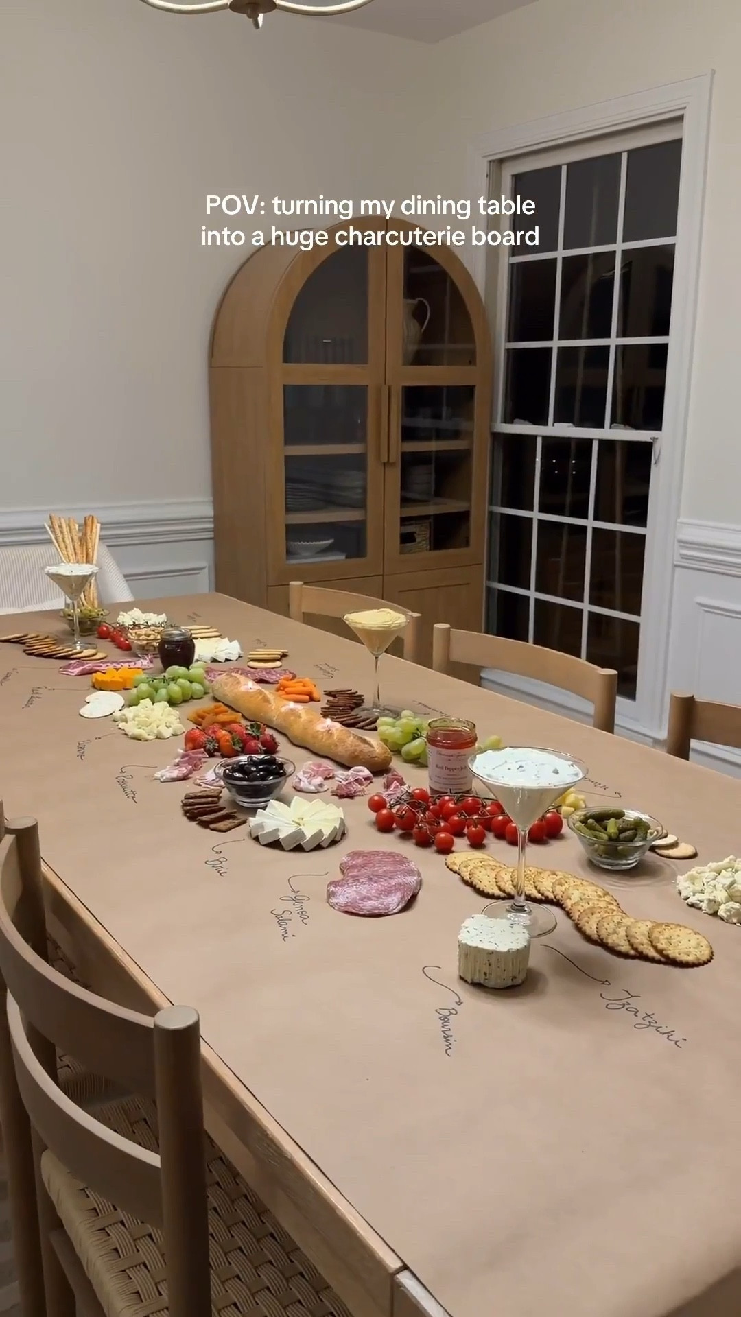 This is your sign to set up a charcuterie table at home this coming Valentine's day! All you need is a paper roll, martini glasses, tea light candles, and markers to label your food.

party inspo, tablescape, table setting, food arrangement, affordable finds, dinnerware, kitchen furniture, hostess life, diy

#LTKSeasonal #LTKfoodie #LTKHome