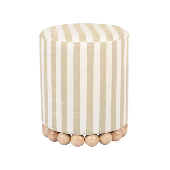 Dex Beige Striped Linen Ottoman | Walmart (US)