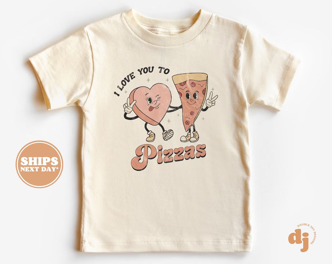 Kids Valentines Day Shirt  I Love You to Pizzas Kids Retro - Etsy | Etsy (US)