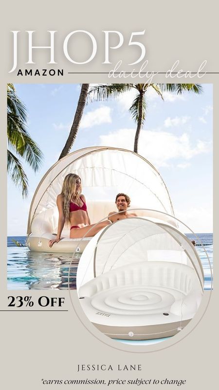 Amazon daily deal, save 283% on this round inflatable pool float. Pool float, pool accessories, round pool float with sun protection

#LTKSummerSales #LTKSeasonal #LTKSaleAlert
