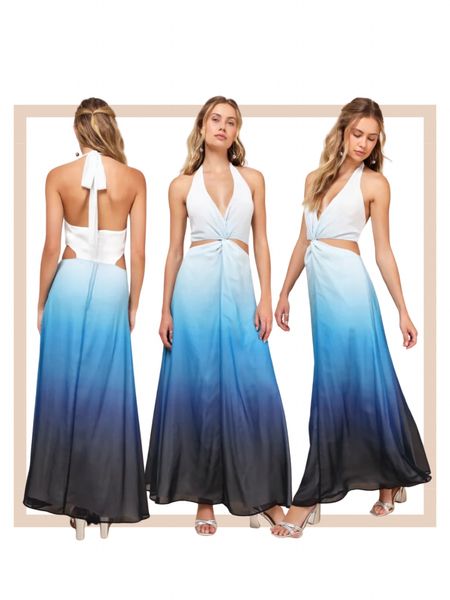 Blue ombre twist front halter maxi dresss

#LTKwedding #LTKstyletip #LTKparties