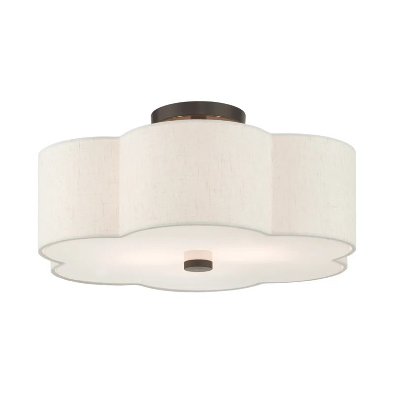 Copper Fabric Semi Flush Mount | Wayfair North America