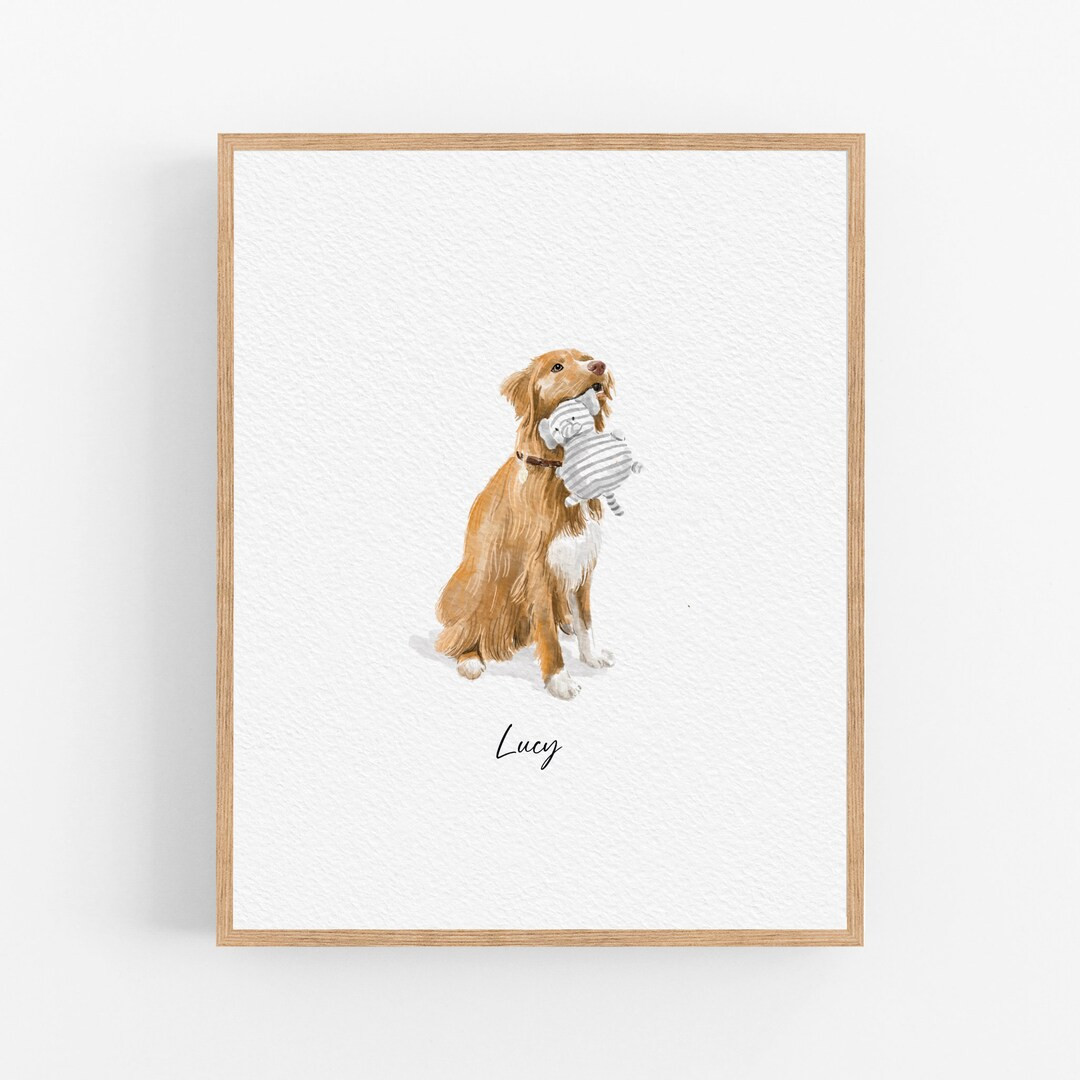 Custom Mini Watercolor Pet Portrait, Tiny Dog Portrait From Photo, Personalised Dog Memorial Gift... | Etsy (US)
