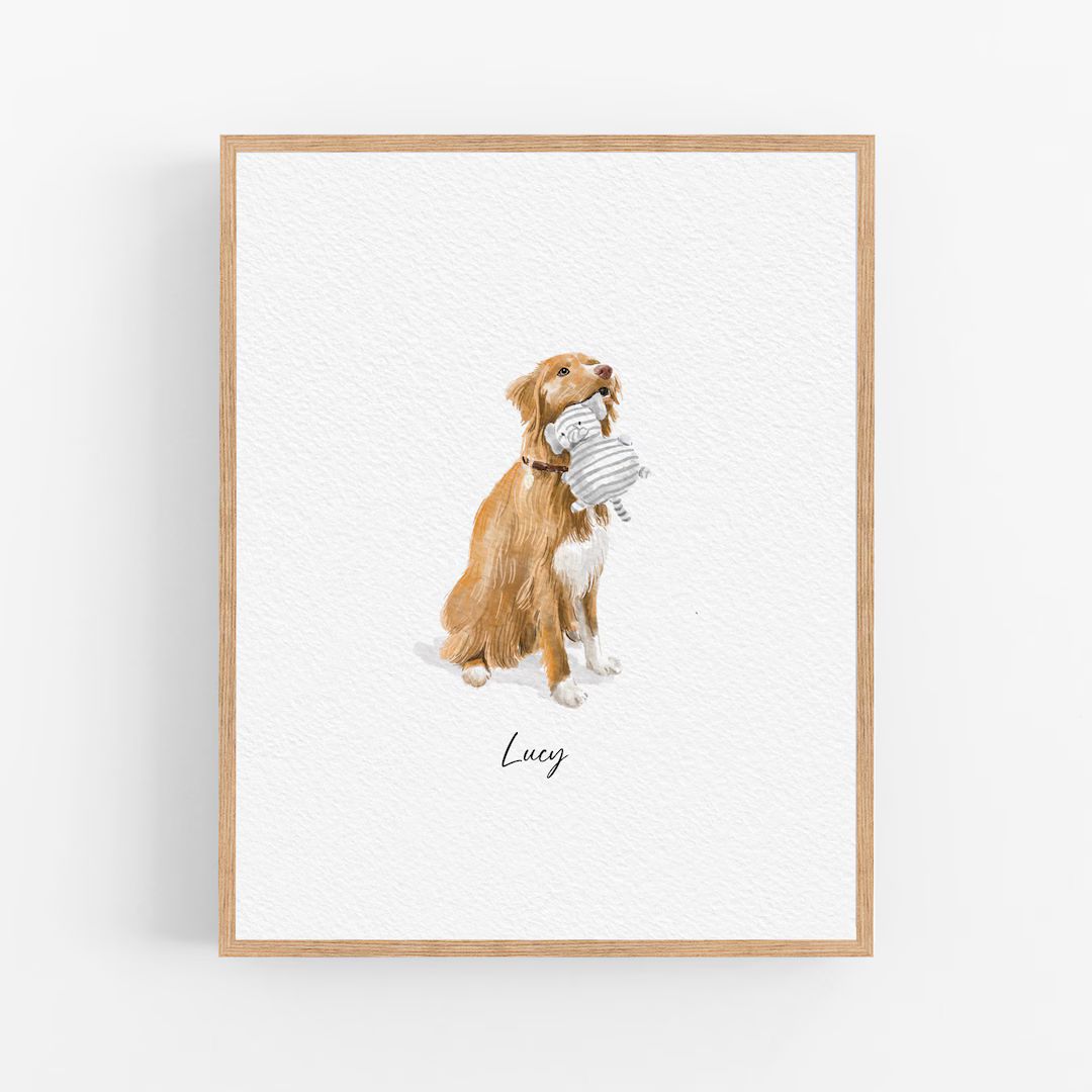 Custom Mini Watercolor Pet Portrait, Tiny Dog Portrait From Photo, Personalised Dog Memorial Gift... | Etsy (US)