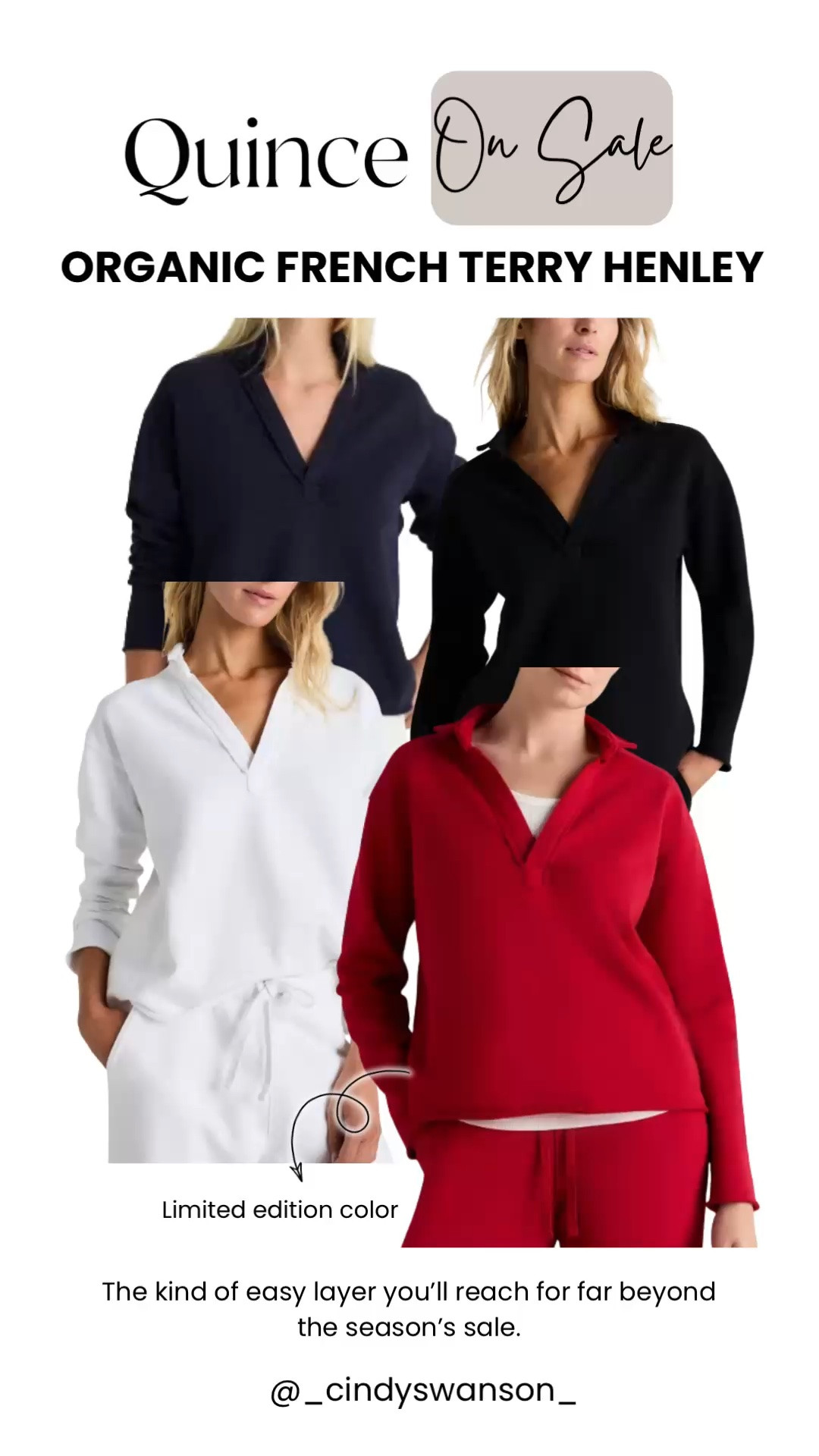 Quince’s Organic French Terry Henley is one of those pieces you’ll wear long after the sale ends. Soft, comfortable, and easy to style with everything from denim to matching joggers, it’s a timeless staple that’s worth adding to your wardrobe while it’s on sale.

💡 LTK MADE EASY
❤️ Heart = Support my posts!
🔖 Save = Get sale & restock alerts
📋 Lists = Keep favorites organized
📲 Share = Send lists and products to a friend. Hello, Christmas List!
💬 Comment = Ask me anything about what I’m wearing. :-)

#LTKSaleAlert #LTKootd