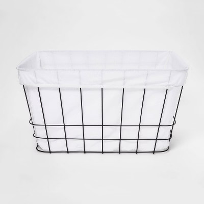 Metal Wire Rectangular Basket with Fabric - Room Essentials™ | Target