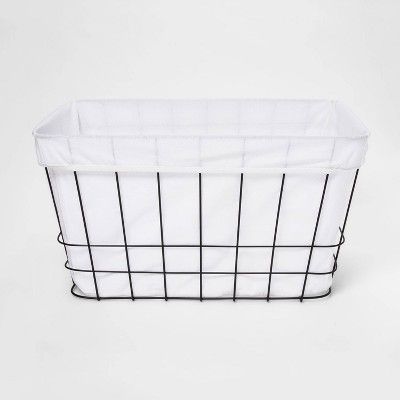 Metal Wire Rectangular Basket with Fabric - Room Essentials™ | Target