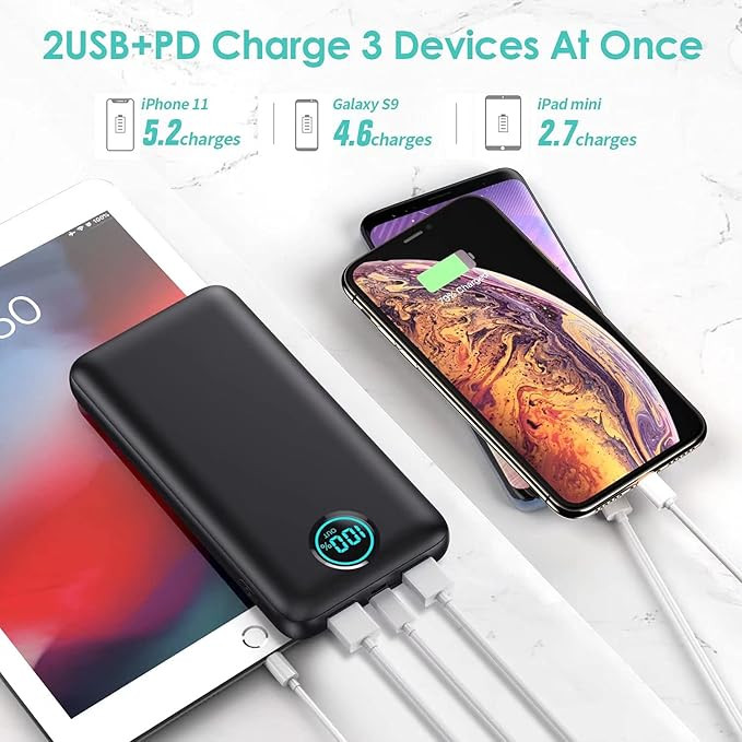 Portable Charger Power Bank 30,800mAh LCD Display Power Bank,25W PD Fast Charging +QC 4.0 Quick P... | Amazon (US)