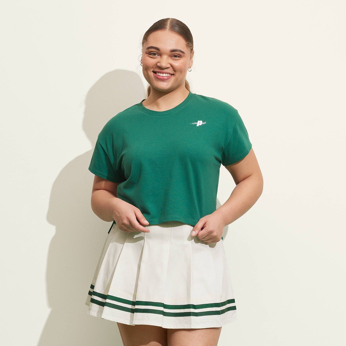 Prince Pickleball Women's Short Sleeve Cropped T-Shirt - Green | Target