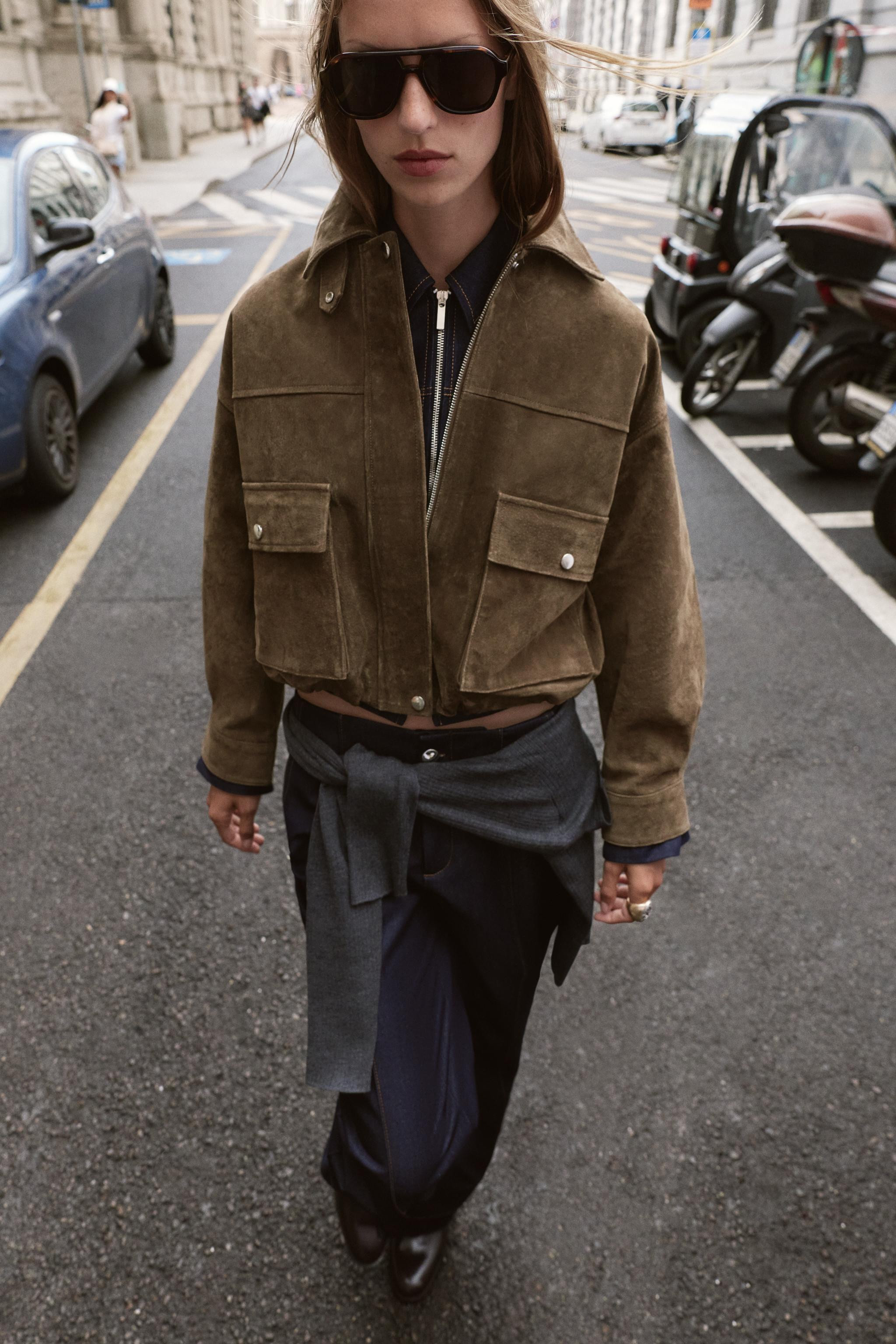 100% LEATHER BOMBER JACKET | Zara US