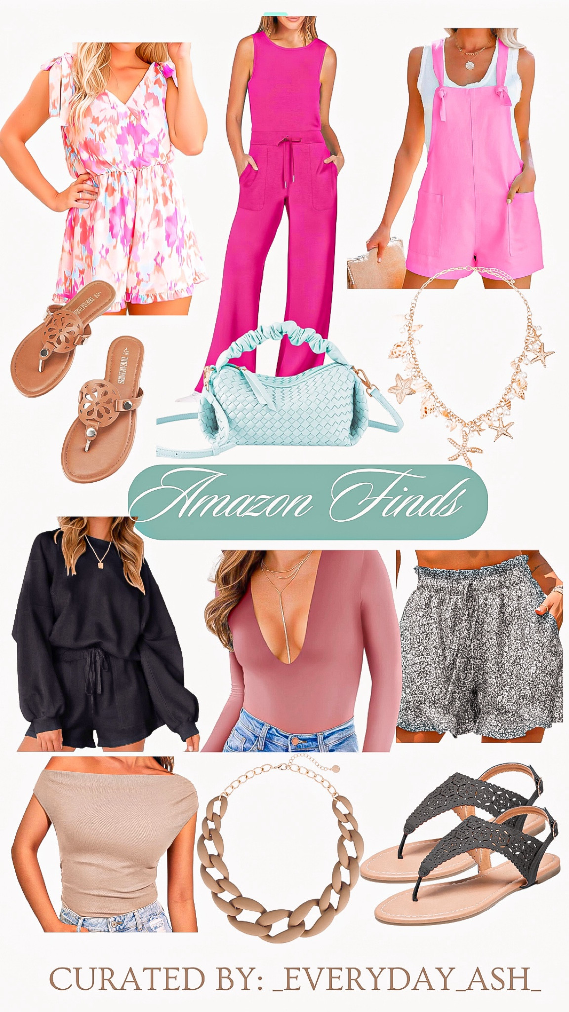 Amazon finds I own 💙

I own all of these items - everything is true to size 

Pink romper, beach outfit, pink jumpsuit, pink jumper, pink overalls, sandals, blue purse, crossbody bag, shell necklace, black two piece set, bodysuit, mauve shirt, black flowy shorts, brown shirt, brown chunky necklace, black sandals 

#LTKBeauty #LTKStyleTip #LTKFindsUnder50