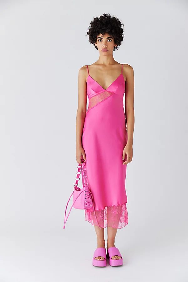 UO Rose Satin Slip Dress | Urban Outfitters (US and RoW)