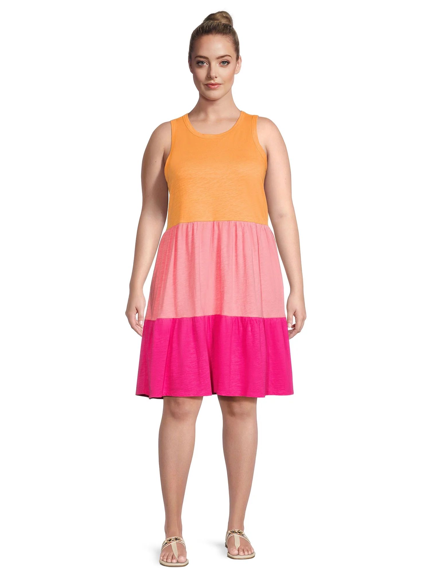 Terra & Sky Women's Plus Size Tiered Tank Dress | Walmart (US)
