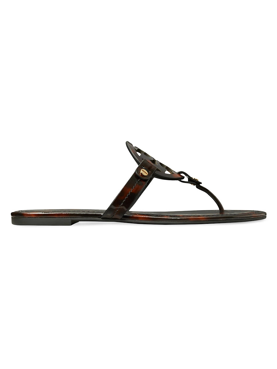 Women's Miller Patent Leather Sandals - Tortoise - Size 9.5 | Saks Fifth Avenue